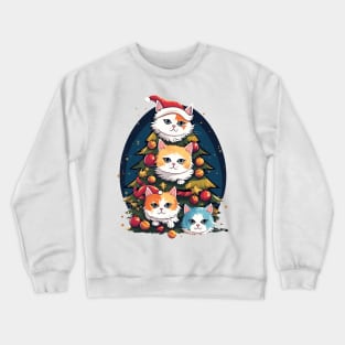 Cat Christmas Tree Crewneck Sweatshirt